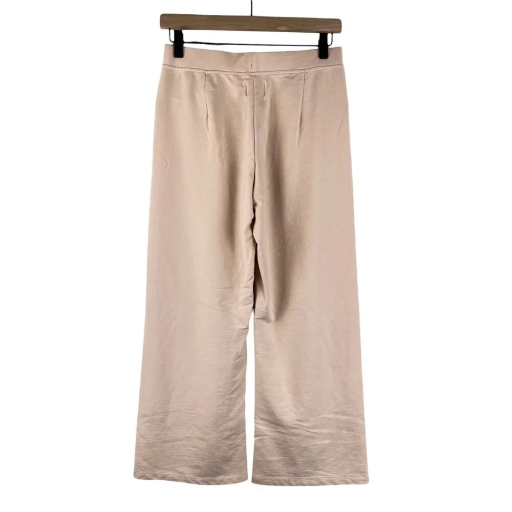 Sundays Cream Elastic Waist Pull On Cropped Flare Sweatpants